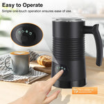 Tuzwa 4-in-1 Electric Milk Frother – Automatic Hot & Cold Milk Foamer for Latte, Cappuccino, Coffee & Milk Drinks