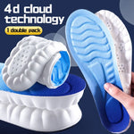 Tuzwa 4D Sports Insoles with Arch Support – Shock-Absorbing EVA Shoe Inserts, Lightweight Anti-Slip Cushioned Insoles for Athletic Shoes