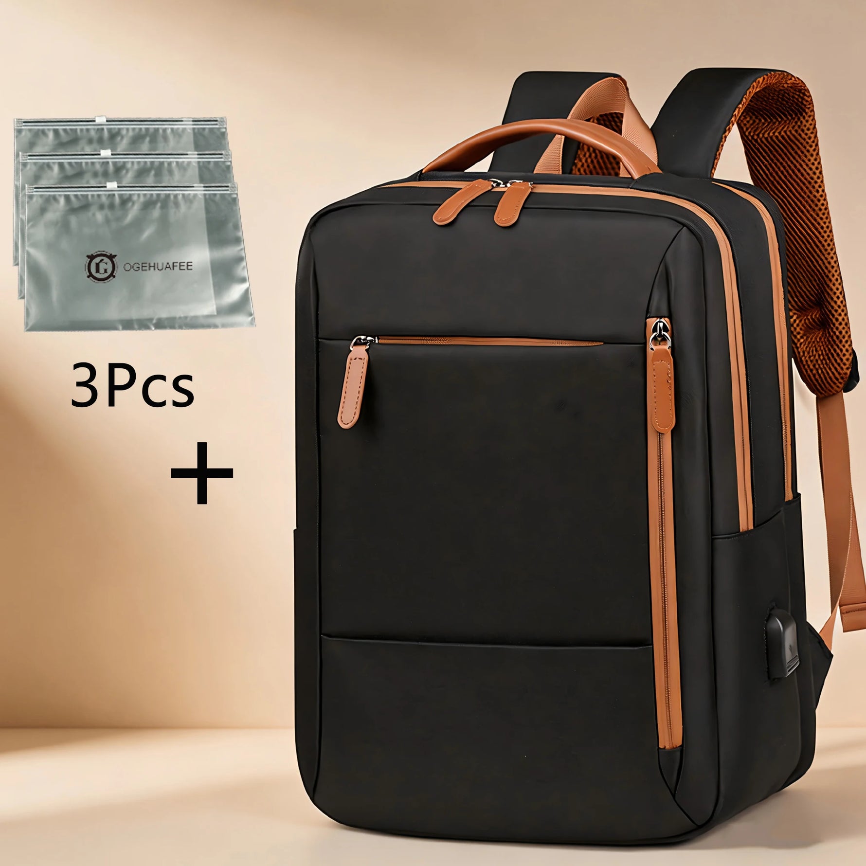 Tuzwa Lightweight Commuter Backpack – 20-35L Multi-Compartment Nylon Business Travel Backpack with Adjustable Straps for Work & Everyday Use