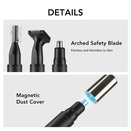 Tuzwa 3-in-1 Nose Hair Trimmer – Rechargeable Waterproof Grooming Trimmer for Men & Women, Compact ABS Design