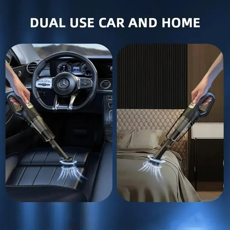 Tuzwa 120W Cordless Handheld Car Vacuum Cleaner – Strong Suction Portable Rechargeable Vacuum for Car & Home, Lightweight 0.23kg Design