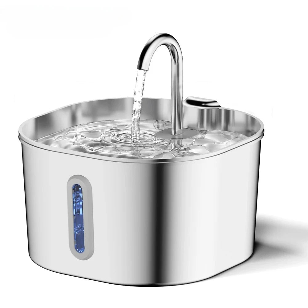 Tuzwa 2.2L Stainless Steel Cat Water Fountain | Automatic Pet Drinking Fountain for Fresh Everyday Hydration