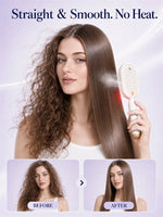 Tuzwa Cordless Electric Hair Straightener Brush – Fast Heating Steam Styling Brush with Anti-Scald Design & Wireless Charging