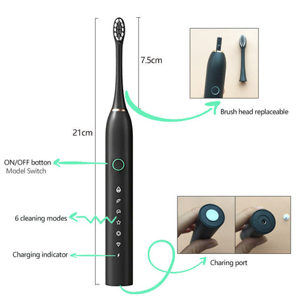 Ultrasonic Electric Toothbrush with 6 Modes and Timer – image 8
