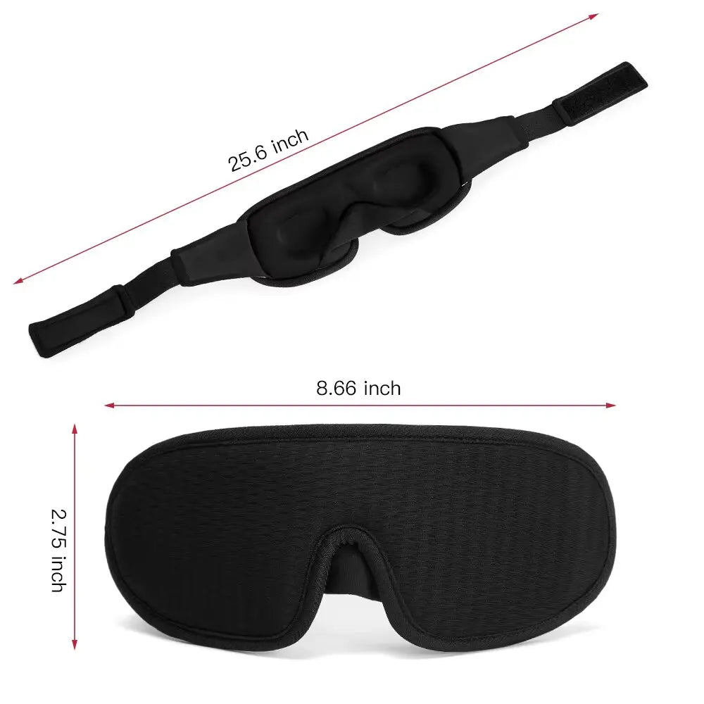 Tuzwa 3D Padded Sleep Eye Mask – Light Blocking Contoured Sleeping Mask, Soft Blindfold with Comfortable Eye Cups for Travel & Rest