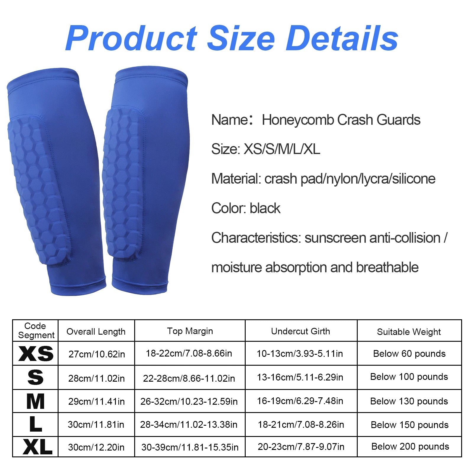 Tuzwa Lightweight Soccer Shin Guards with Honeycomb Padding – Breathable Adjustable Football Shin Pads for Calf & Leg Protection