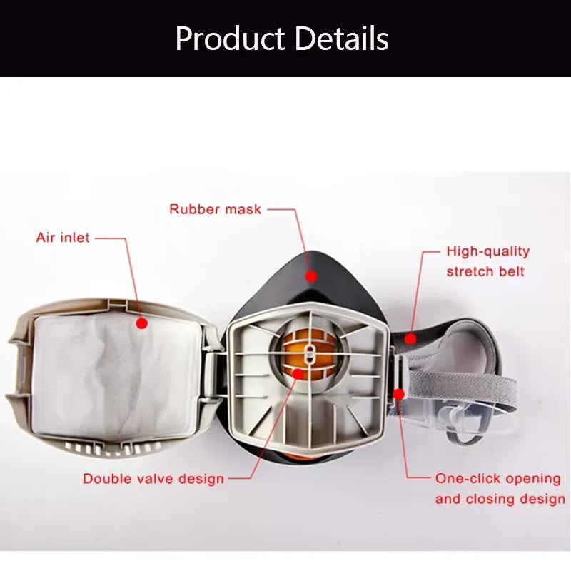 Tuzwa Dual-Layer Cotton Dust Mask with Adjustable Straps – Reusable Half Face Work Mask for Construction, Workshop & Industrial Tasks