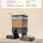 Tuzwa Smart Automatic Pet Feeder – 5L Cat & Dog Food Dispenser with Dual Bowls, 110-240V Power & Large Capacity