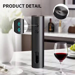 Tuzwa Rechargeable Electric Wine Opener Set – USB-C Automatic Corkscrew with Foil Cutter, Wine Pourer & Vacuum Stopper