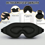 Tuzwa Cooling Sleep Eye Mask with Adjustable Strap – Pressure-Free Light Blocking Sleeping Mask, Soft Travel Eye Cover, Black