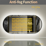 Tuzwa 36x24 LED Backlit Bathroom Mirror with Touch Sensor Dimming – Modern Fog-Free Vanity Mirror with Built-In Lights