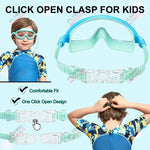 Tuzwa Kids Swim Goggles | Wide View Anti-Fog Swimming Goggles with UV Protection & Leakproof Comfort for Boys & Girls Ages 3–15
