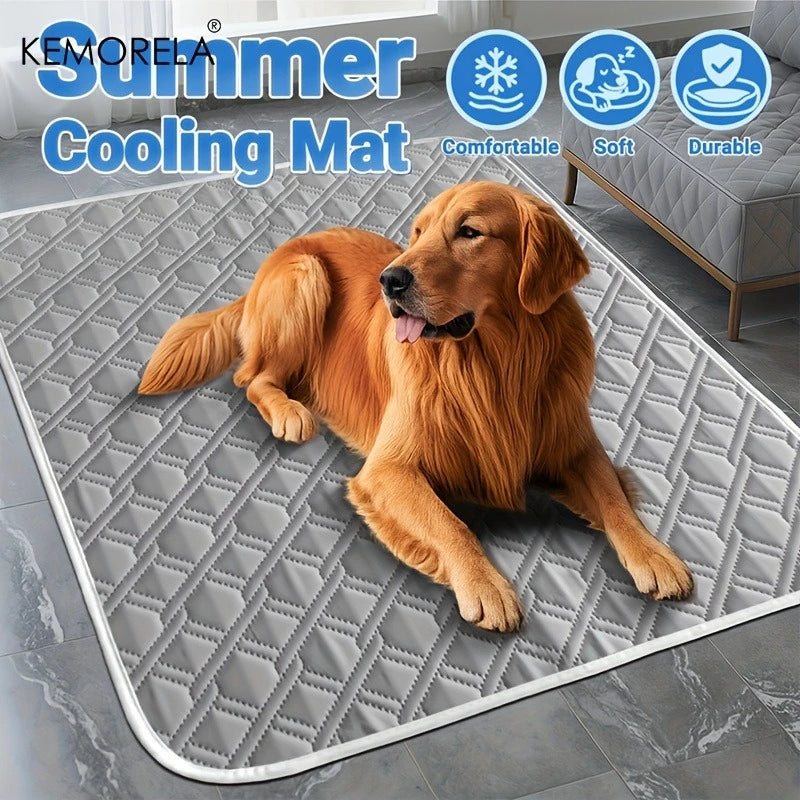 Tuzwa Large Dog Cooling Mat – Breathable Pet Cooling Pad with Anti-Slip Base, Hand Washable Portable Bed Mat for Dogs & Cats