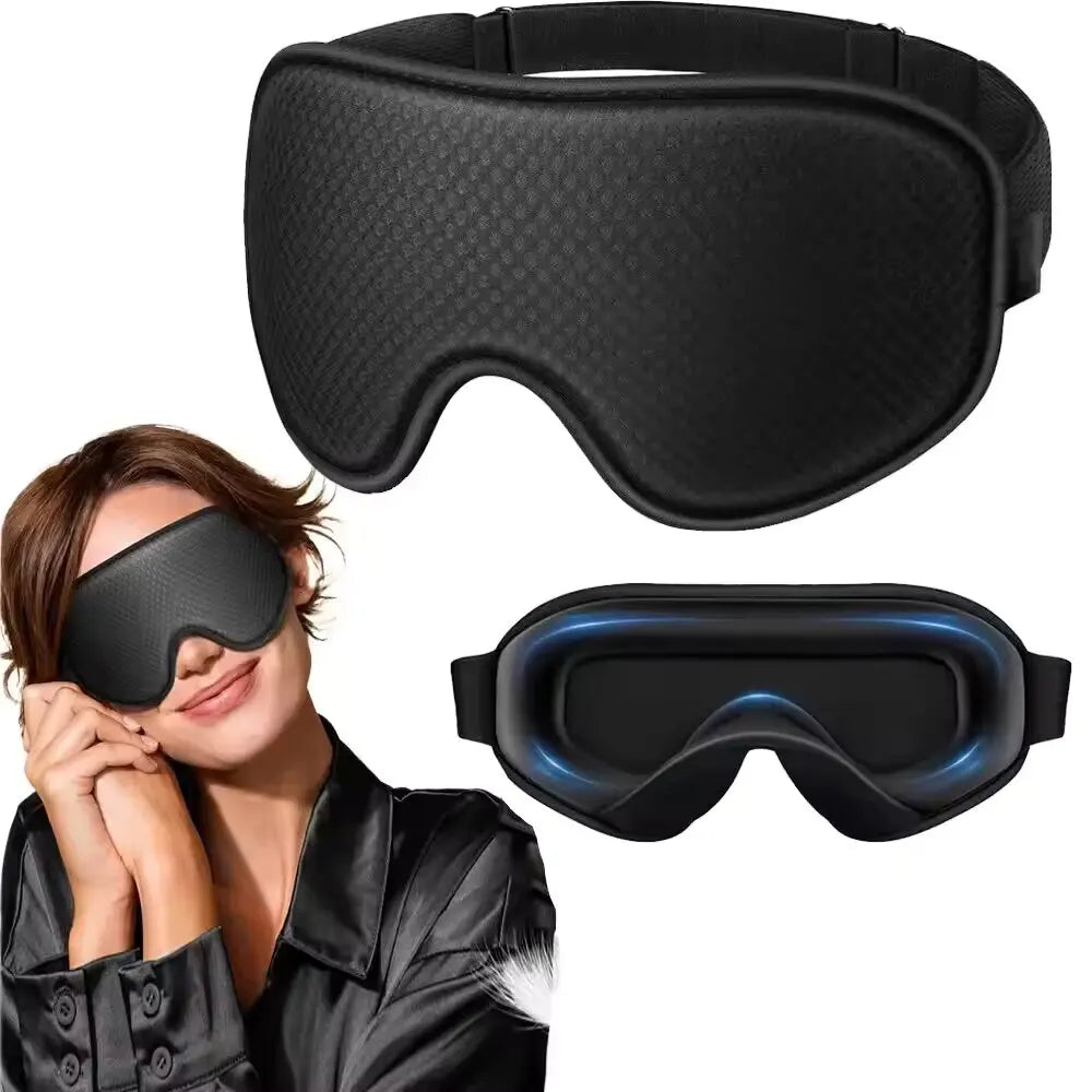Tuzwa 3D Padded Sleep Eye Mask – Light Blocking Contoured Sleeping Mask, Soft Blindfold with Comfortable Eye Cups for Travel & Rest