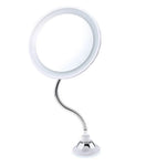 Tuzwa 10X Magnifying Makeup Mirror with Light & Flexible Arm – Aluminum Lighted Vanity Mirror for Makeup & Detailed Grooming