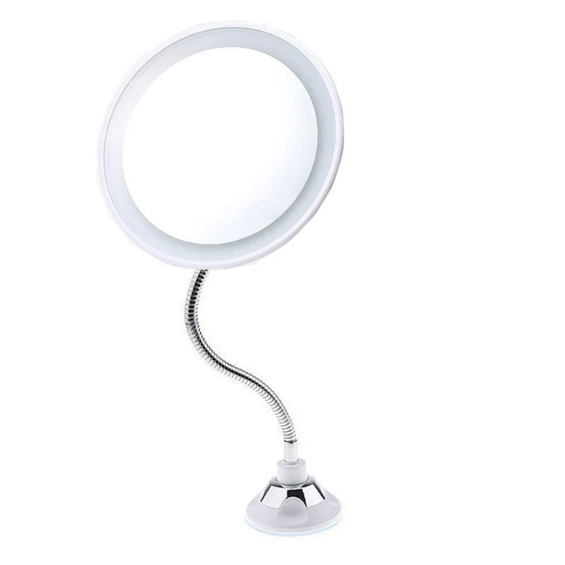 Tuzwa 10X Magnifying Makeup Mirror with Light & Flexible Arm – Aluminum Lighted Vanity Mirror for Makeup & Detailed Grooming