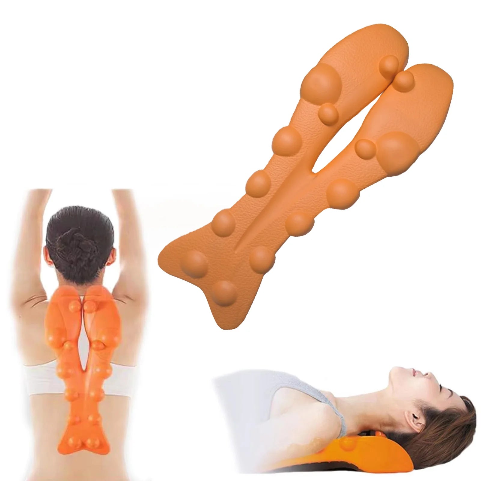 Tuzwa Adjustable Cervical Neck Support Brace with Traction & Massage – Neck Stretcher for Relaxation, Comfort & Posture Support