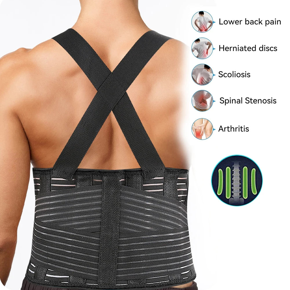 Tuzwa Heavy Duty Back Brace for Lifting – Adjustable Lower Back Support Belt for Men & Women, Work, Gym & Sports