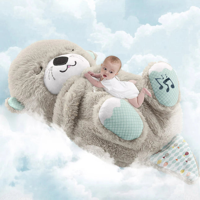 Breathing Teddy Bear with Sound and Soft Light, Newborn Plush Toy
