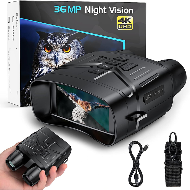 Night Vision Goggles Binoculars, 4K Digital Infrared Night Vision Binoculars with 5x Magnification and 3 Inch Screen