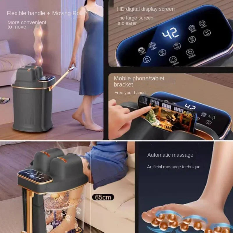 Tuzwa Wireless Remote Control Electric Foot Spa with Heating – ABS Heated Foot Bath for Home Comfort & Relaxation