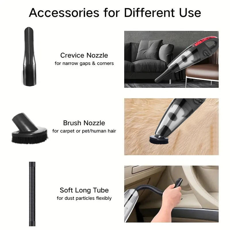 Tuzwa Cordless Handheld Vacuum Cleaner – Strong Suction Portable Car & Home Vacuum, Rechargeable, Lightweight 0.68kg