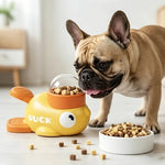Tuzwa | Interactive Dog Puzzle Slow Feeder Toy | 2-in-1 Treat Dispensing IQ Training Feeder with Cartoon Duck Design for Mental Enrichment
