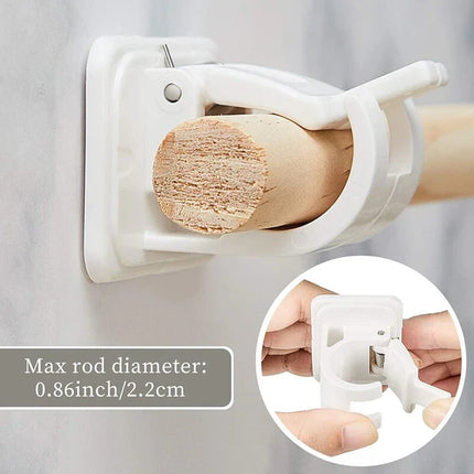 No Drill Curtain Rod Brackets, Adjustable Curtain Holder for Wall – image 7