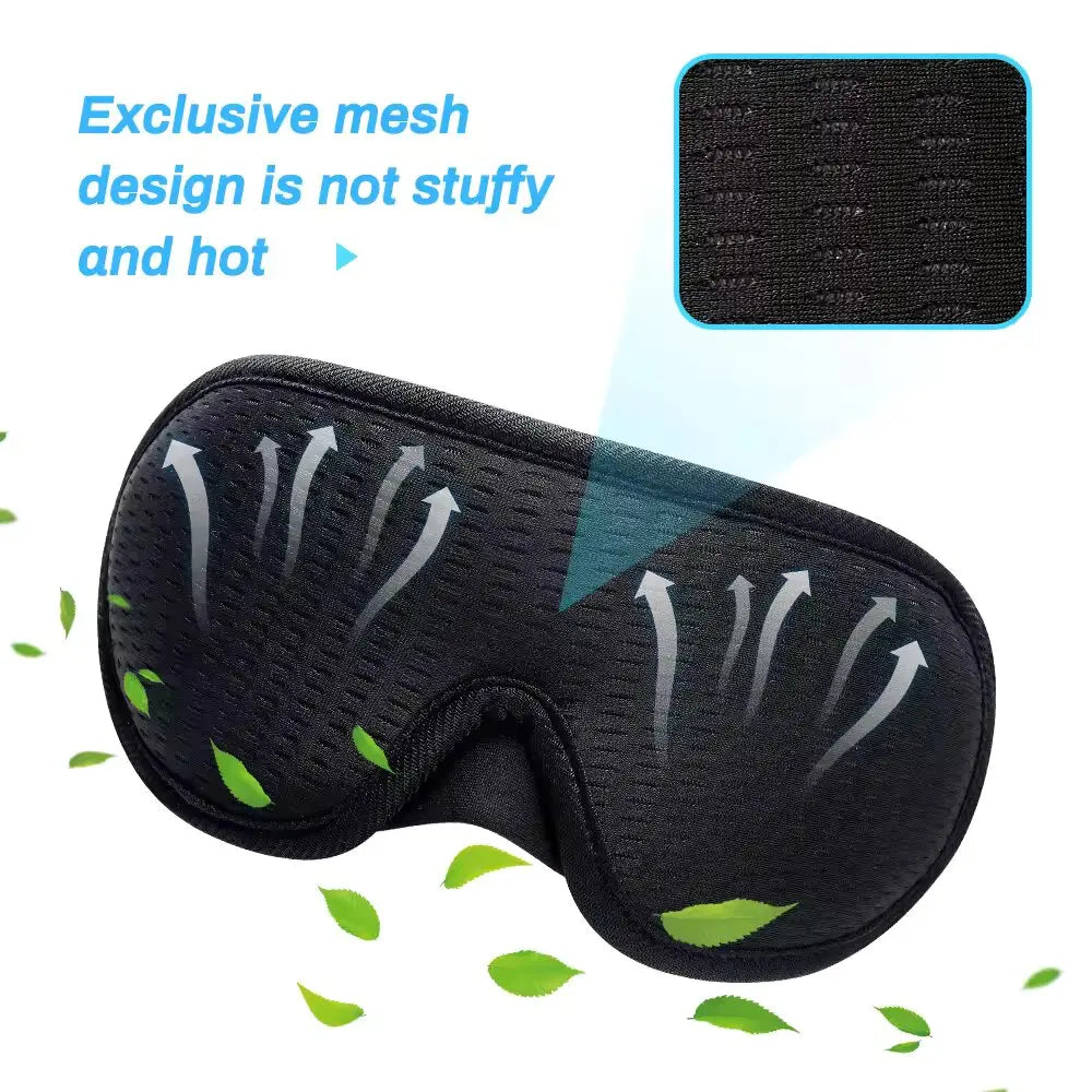 Tuzwa 3D Padded Sleep Eye Mask – Light Blocking Contoured Sleeping Mask, Soft Blindfold with Comfortable Eye Cups for Travel & Rest