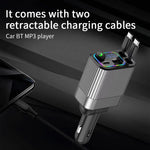 Tuzwa 4-in-1 Bluetooth FM Transmitter & Car Charger – PD USB-C Fast Charging Vehicle Adapter for Music, Calls & Device Charging