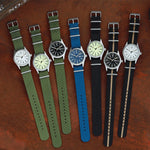 Men's 38mm Luminous Field Watch - Easy Read Arabic Numeral Dial, Durable Nylon Strap, Lightweight Everyday Watch