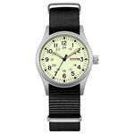 Men's 38mm Luminous Field Watch - Easy Read Arabic Numeral Dial, Durable Nylon Strap, Lightweight Everyday Watch