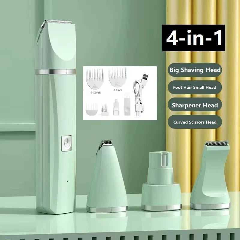 Tuzwa Dog Grooming Clippers 4-in-1 – USB Rechargeable Electric Pet Hair Trimmer for Dogs & Cats, Cordless Grooming Kit