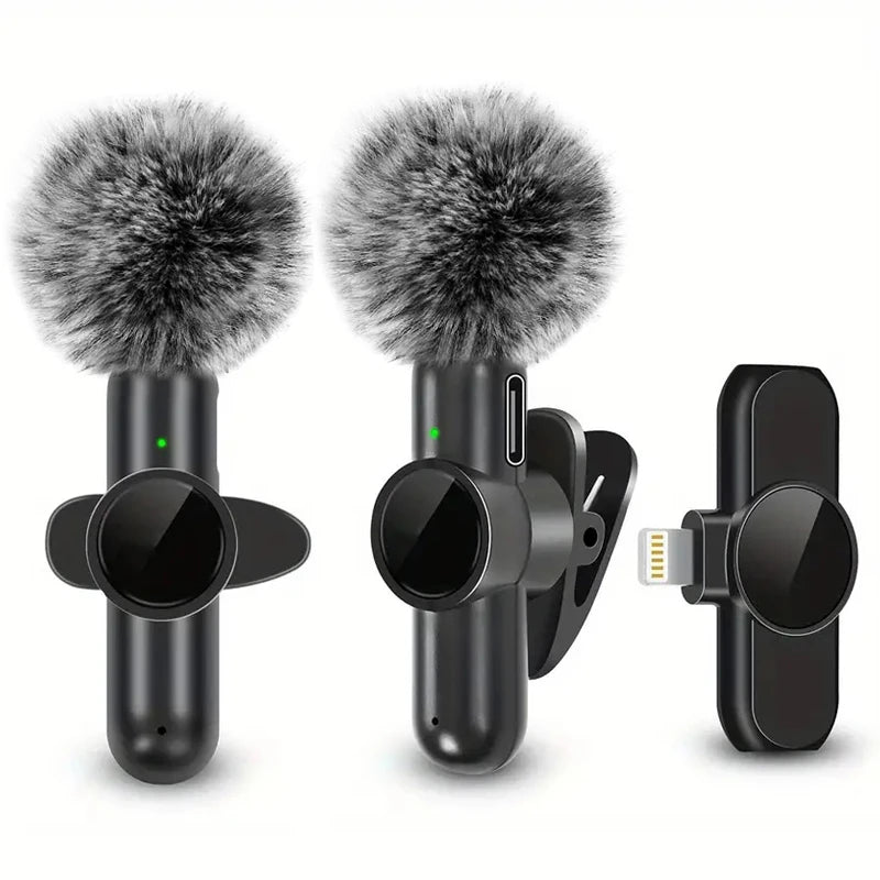 Tuzwa Wireless Lavalier Microphone – Mini Omnidirectional Clip-On Lapel Mic with Windproof Cover & Built-In Battery for iPhone, Android & Video Recording