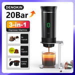 Portable Espresso Coffee Maker | Wireless 3-in-1 Portable Espresso Machine with 20-Bar Pressure & USB Rechargeable Design for Travel, Car & Home