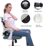 Tuzwa Car Seat Cushion with Lumbar Support – Ergonomic Polyester Back Support Pillow for Driving, Office Chair & Everyday Comfort