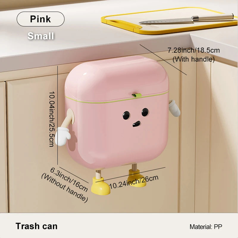 Tuzwa Kitchen Compost Bin with Lid & Wall Mount – Space Saving Plastic Food Waste Bin for Countertop & Kitchen Scraps