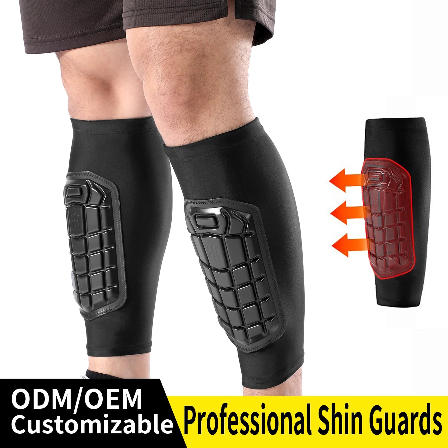 Tuzwa Soccer Shin Guards with Honeycomb Padding – Breathable Anti-Slip Soft Shell Football Shin Pads, Lightweight Unisex Protection, Ages 13+