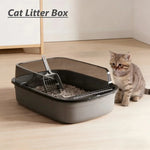 Tuzwa Semi-Enclosed Cat Litter Box | Splashproof Cat Toilet with Easy-Clean Design for Indoor Cats
