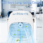 Tuzwa Rechargeable Portable Air Cooler – Battery Powered Mini Personal Cooling Fan with Adjustable Modes for Camping, Travel, Bedroom & Home