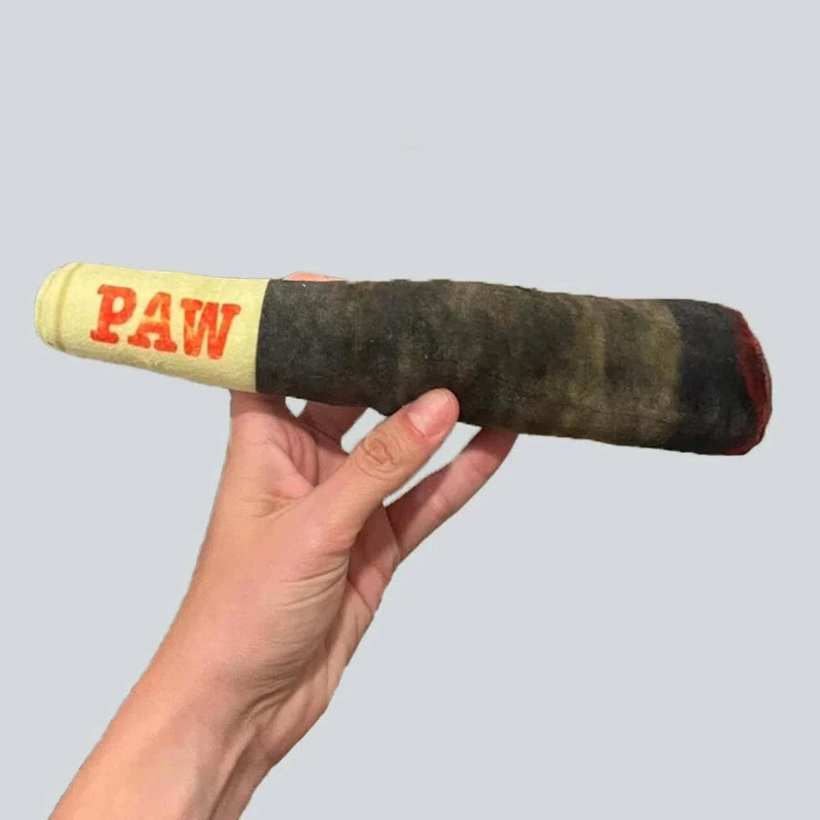 Tuzwa Dog Chew Toy – Interactive Soft Fleece Plush Squeaky Cigar Toy for Small & Medium Dogs