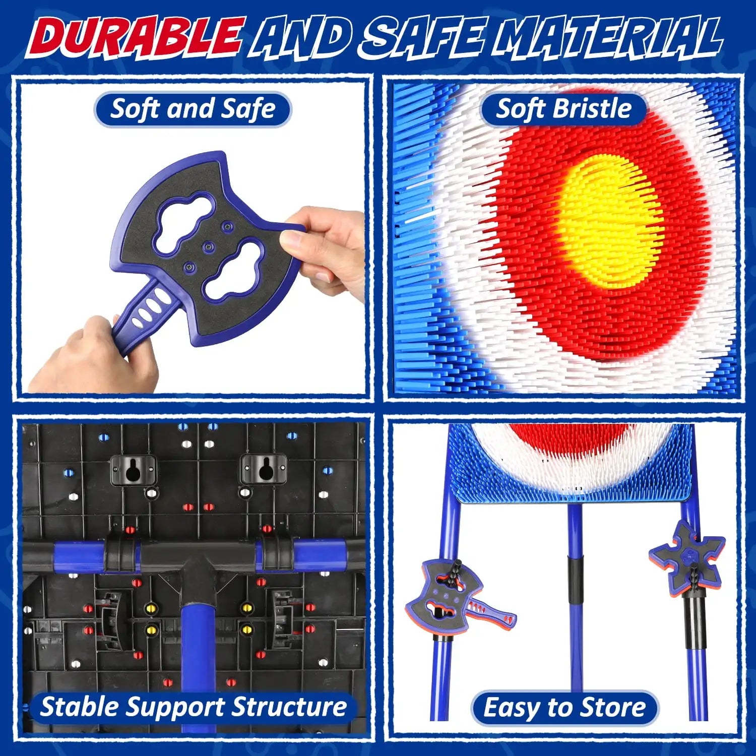 Tuzwa Axe Throwing Target Game Set – Bristle Board with Plastic Throwing Axes for Indoor Outdoor Backyard & Yard Games, Ages 14+