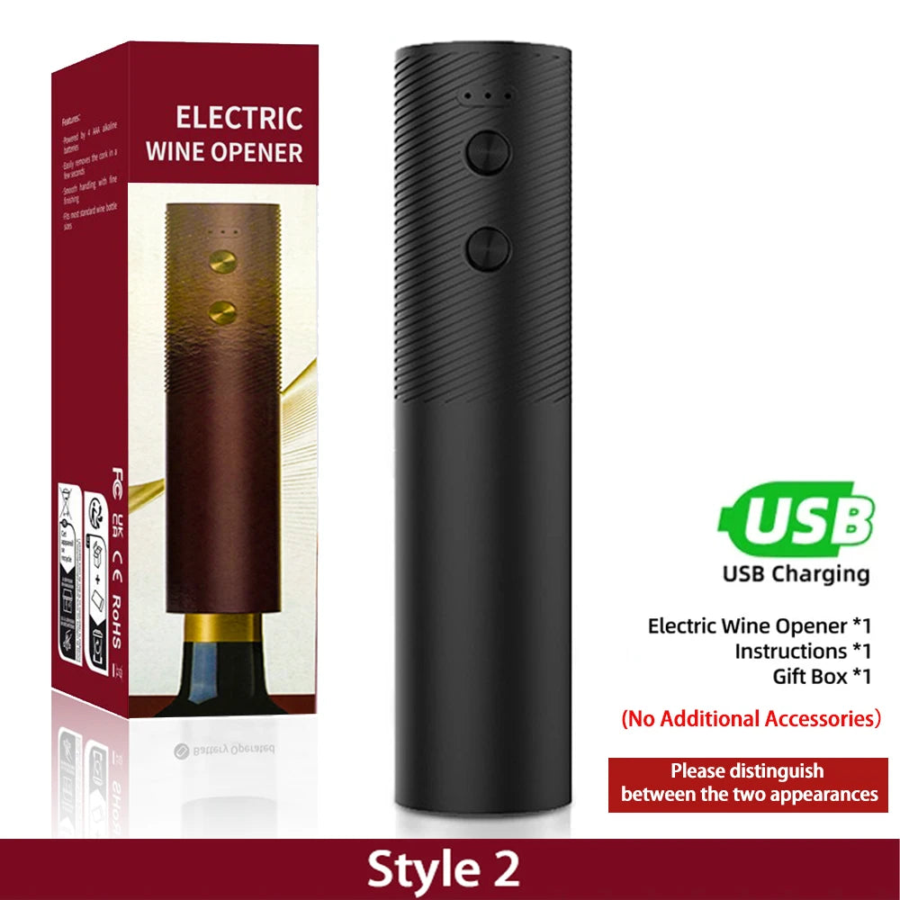 Tuzwa Rechargeable Electric Wine Opener – USB Automatic Wine Bottle Corkscrew with Charging Base for Easy Cork Removal