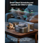 Tuzwa Smart Wireless Cat Water Fountain | 3.5L Automatic Pet Water Dispenser with 180-Day Rechargeable Battery, Precision Flow Control & Ultra-Quiet Design