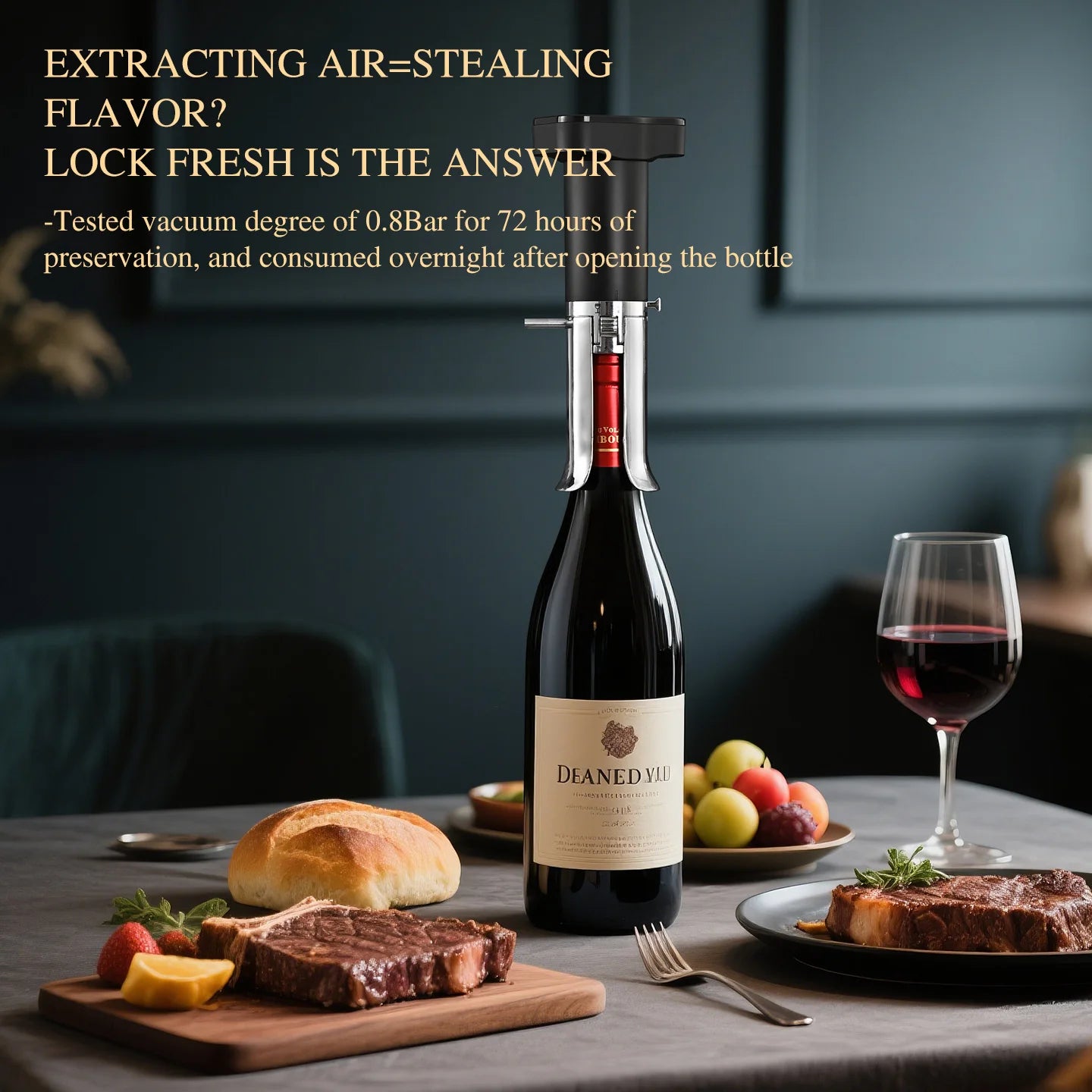Tuzwa Electric Wine Opener Set with Vacuum Wine Preserver – Automatic Bottle Corkscrew & Wine Preservation Accessories