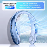 Tuzwa Rechargeable Bladeless Neck Fan | 8000mAh Portable Personal Cooling Fan with USB Charging & Hands-Free Wearable Design