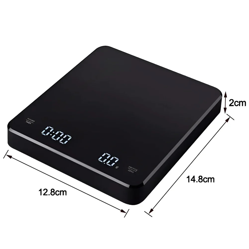 Tuzwa Digital Coffee Scale with Timer & LED Display | Precision Espresso Scale for Pour Over, Espresso & Home Brewing