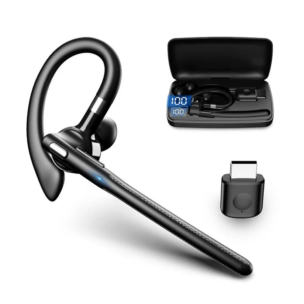 Tuzwa Wireless Bluetooth Headphones with Dual Mic & Noise Cancelling – Comfortable Earphones with Charging Case for Calls & Music