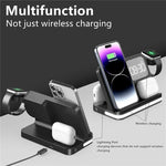 Tuzwa 3-in-1 Wireless Charging Station with LED Alarm Clock – Fast Phone, Smart Watch & Earbuds Charger with Cooling Fan