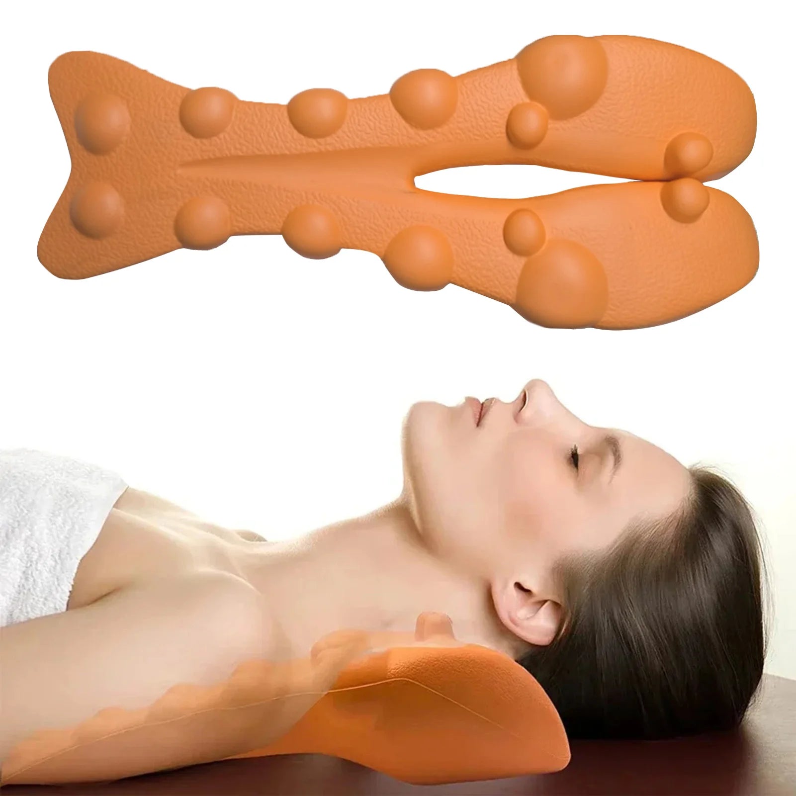 Tuzwa Adjustable Cervical Neck Support Brace with Traction & Massage – Neck Stretcher for Relaxation, Comfort & Posture Support